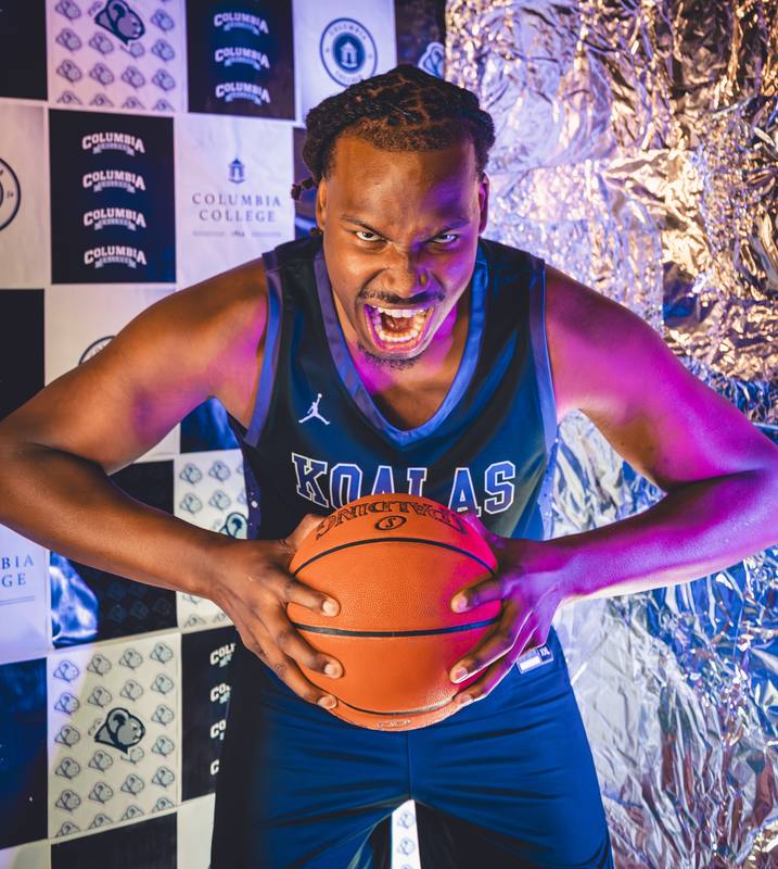 Basketball player at Columbia College media day